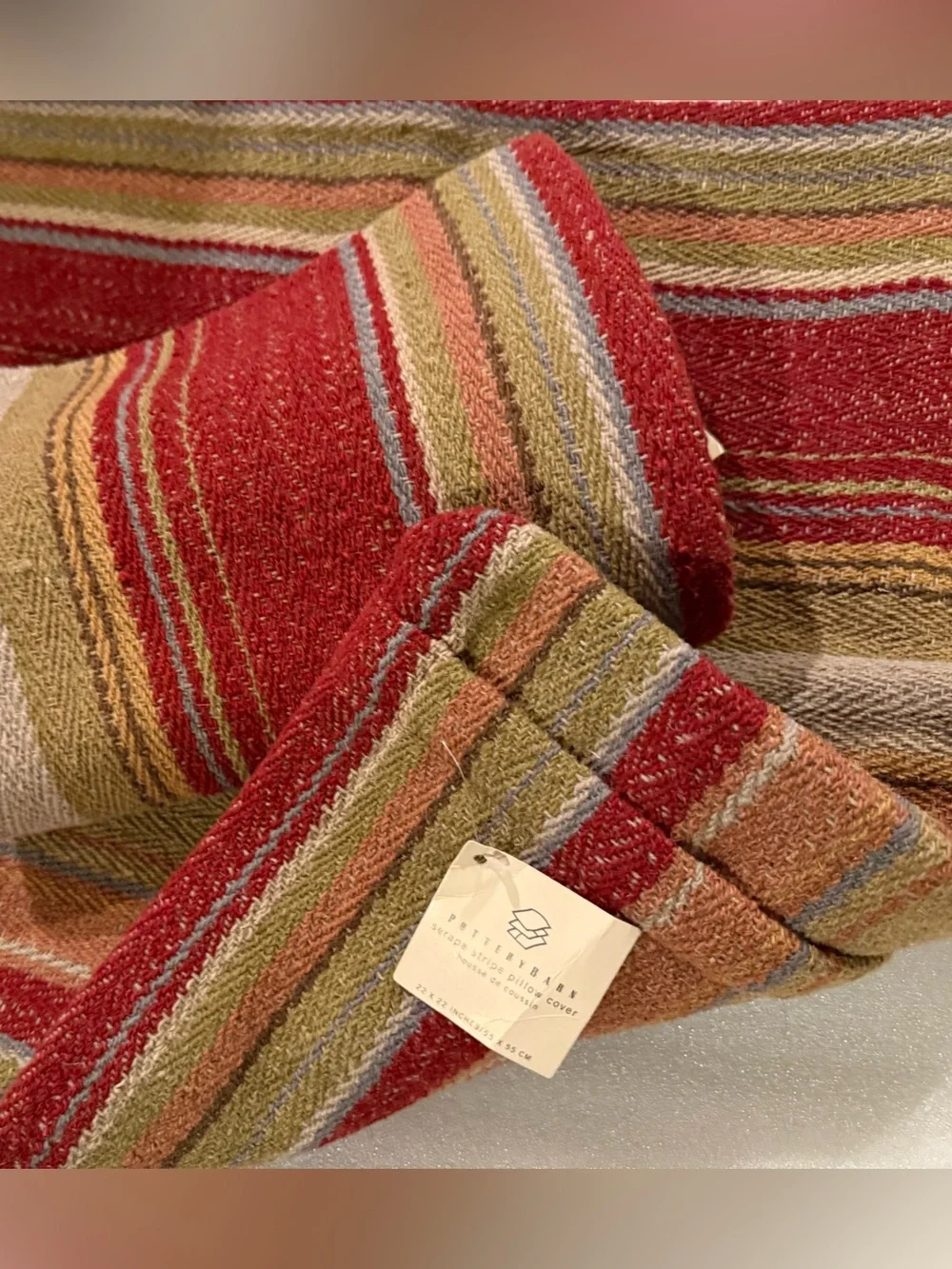 Rare! New Pottery Barn Serape Stripe Kilim Pillow Cover Set/3, 22” and 14X36”